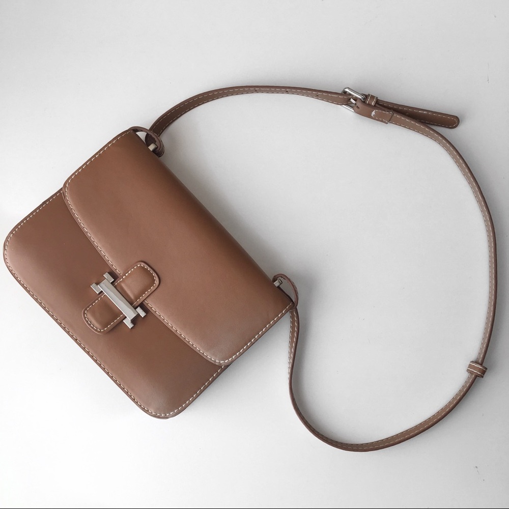 MANGO Women's Brown Flap Cross-body Bag